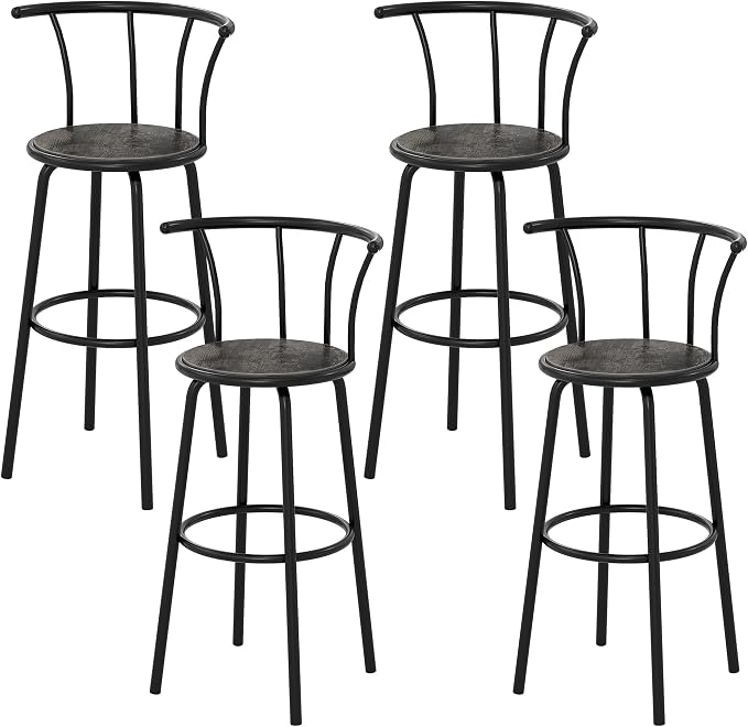 VECELO Bar Stools Set of 4, Swivel Counter Barstools by VECELO