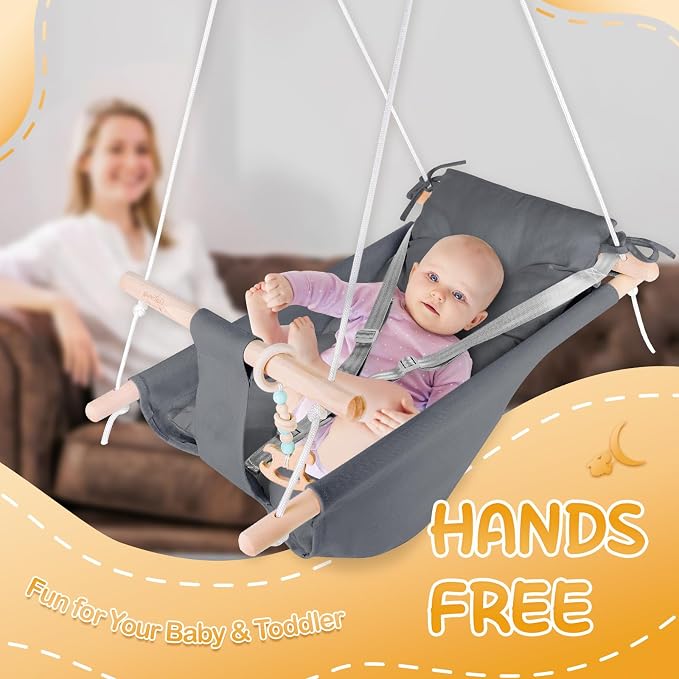 Baby Swing Indoor and Outdoor, Canvas Hammock Swing - Image 5