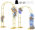 Metal Garden Arch Trellis Arbor Set of 2, 7.2FT+6.6FT Wedding Arch Stand by Nisoger