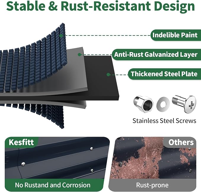 Kesfitt Raised Garden Bed, Oval Open-Bottom Design, 12-Inch Deep - Image 2