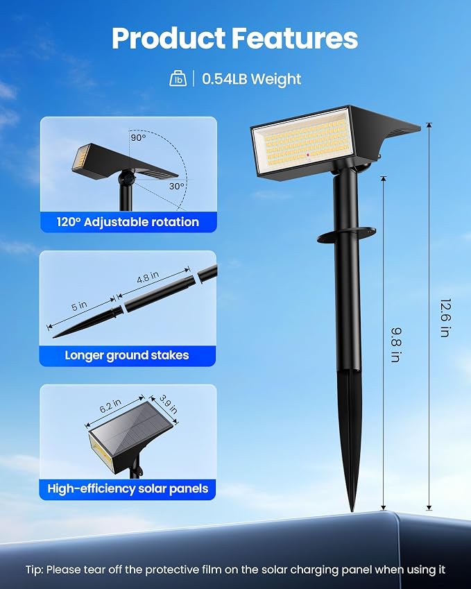 Koicaxy Solar Lights Outdoor Waterproof 12 Pack IP65, 100 LEDs 4 Light Modes - Image 5