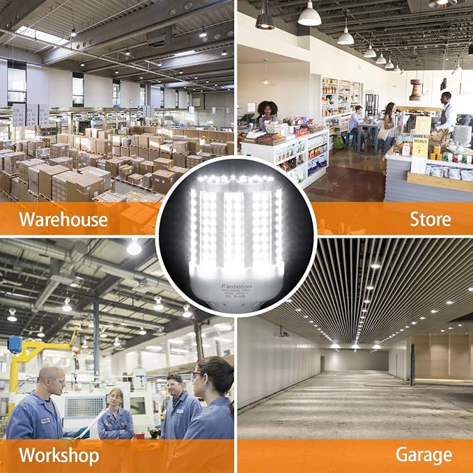 2 Pack 280W Equivalent LED Corn Light Bulb, 4000 Lumen 6500K Cool White - Image 5