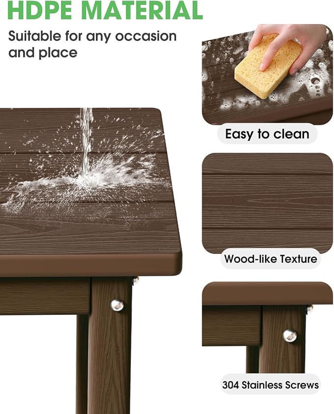 Outdoor Side Table, HDPE Small Outdoor Table, Adirondack Side Tables, Outside - Image 5