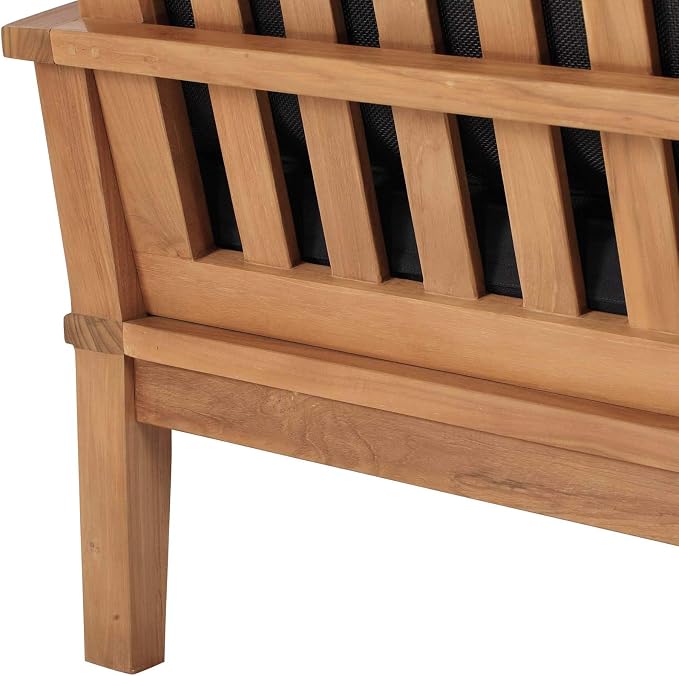 Modway EEI-4176-NAT-NAV Marina Patio Teak Sofa, Natural Navy - Image 8