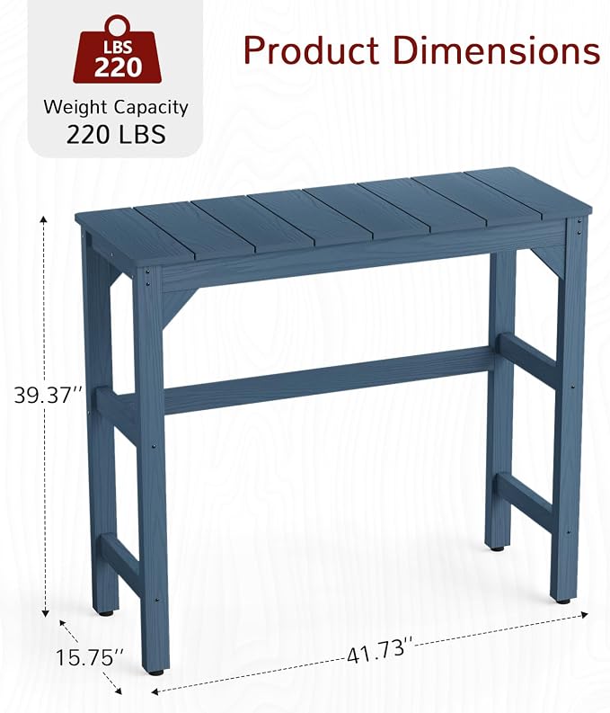 Stoog Patio Bar Table, All-Weather Outdoor Bar Height Table - Image 2