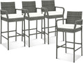 Tangkula Patio Wicker Barstools Set of 4, Outdoor PE Rattan Bar Chairs by TANGKULA