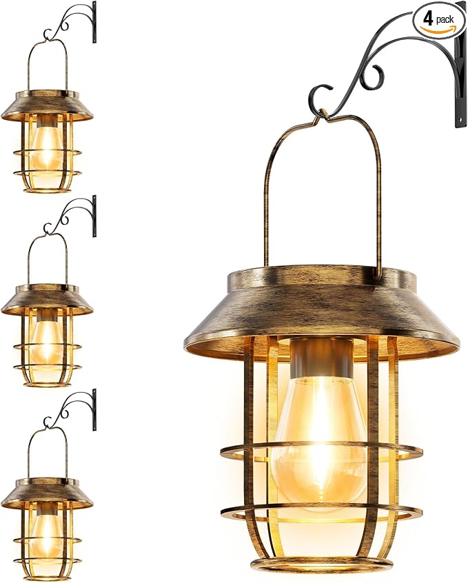 Solar Lanterns Outdoor Waterproof, High Brightness Hanging Solar Lights by AHAORIGIN
