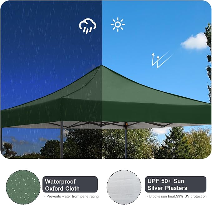 10x10 Pop up Canopy Tent with Sidewalls, Heavy Duty Waterproof Sun Shade Canopy - Image 5