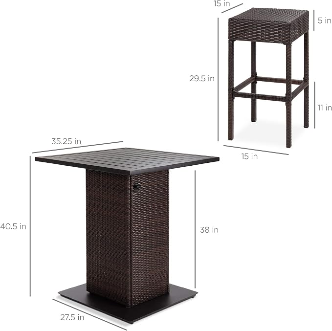 Best Choice Products 5-Piece Outdoor Wicker Bar Table Set - Image 7