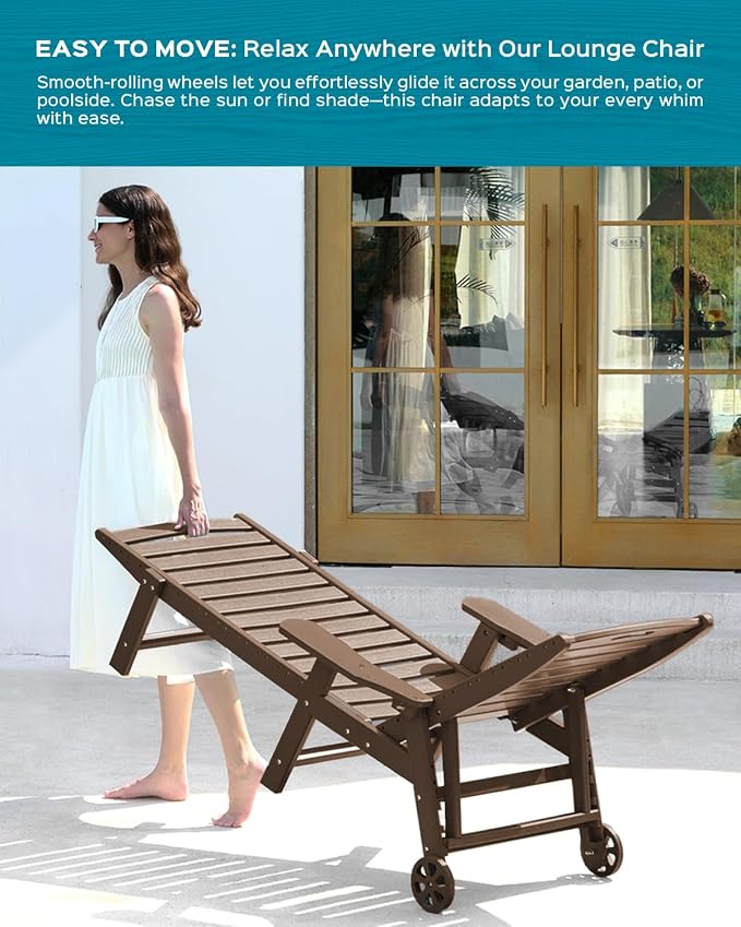 Ciokea Outdoor Chaise Lounge Chair Set of 2, Patio Lounge Chairs - Image 6