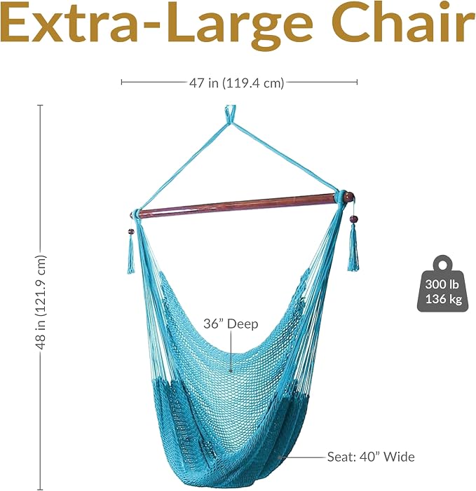 Sunnydaze Outdoor Hammock Chair Swing - Image 6