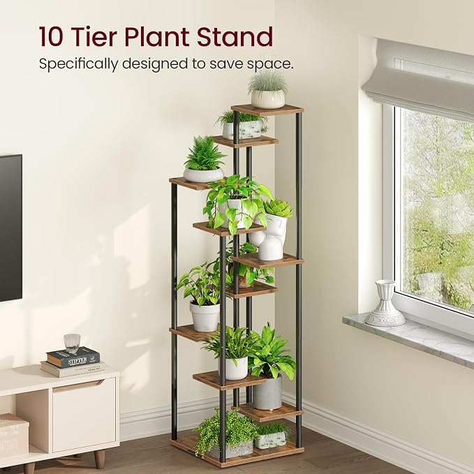 10 Tier Plant Stand Indoor, Tiered Corner Plant Shelf Flower Stand - Image 5