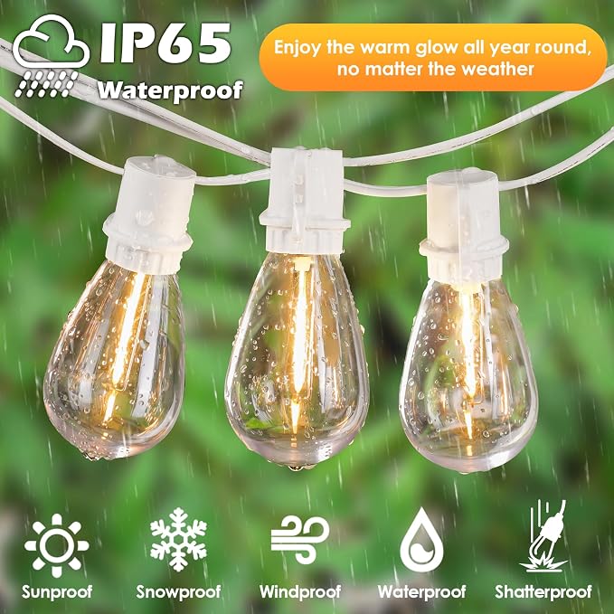 192FT LED Outdoor String Lights, Linkable Patio Light - Image 2