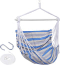 Backyard Expressions Striped Hammock Chair Hanging Rope Swing Chair, Anti Slip by BackyardExpressions