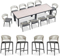 PURPLE LEAF 11 Pieces Outdoor Dining Set Patio Table and Chairs Set Aluminum by PURPLELEAF