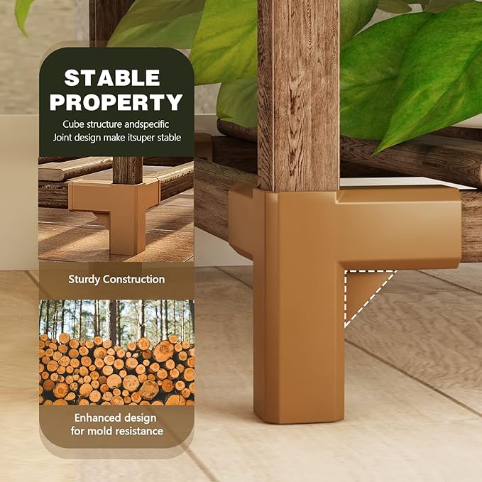 Bamworld 62 " Tall Plant Stand for Indoor Plants Outdoor Corner Plant Shelf - Image 3
