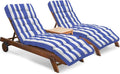 Chaise Lounge Cushions Outdoor Set of 2, 74.4 x 22 x 4.7 Inch Thickened Lounge by Tycdiose