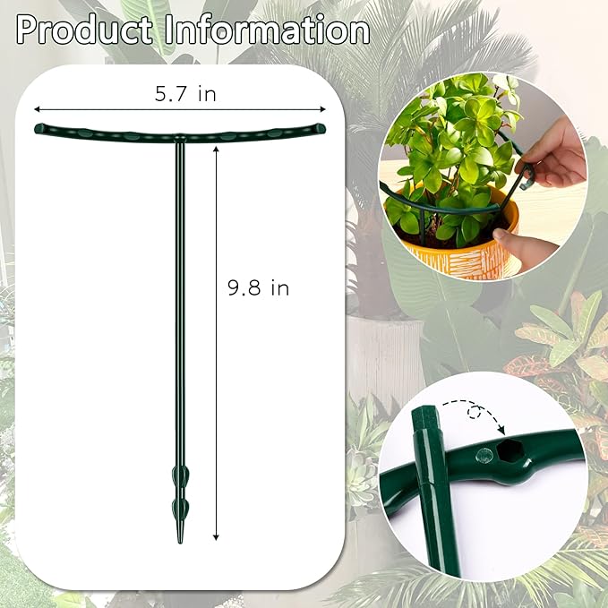 Mwellewm 10 Pack Plant Support Plant Stakes Metal Half Round Search Support - Image 7