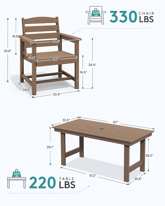 SERWALL 8-Piece Patio Dining Sets - Image 4