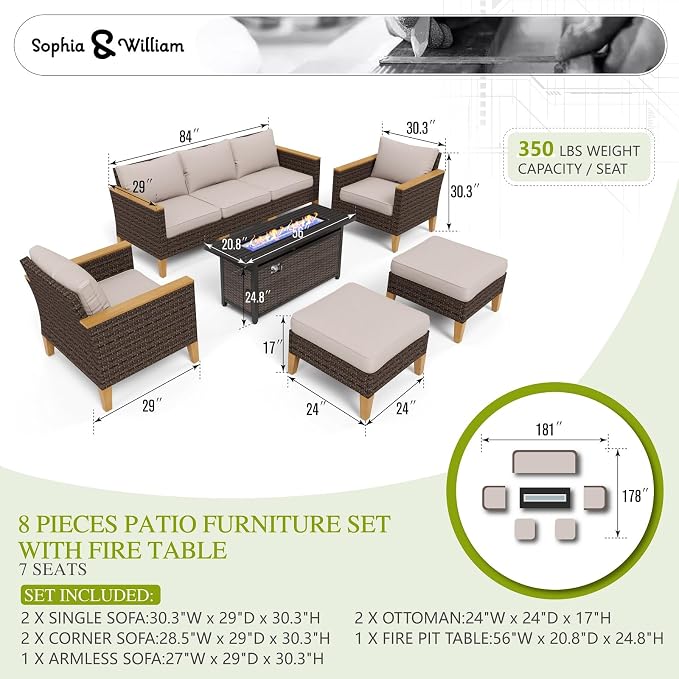 Sophia & William Patio Furniture Set - Image 6