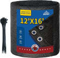 90% Black Sun Shade Cloth with Grommets 12x16 FT, 145GSM Heavy-Duty HDPE Mesh by MVPNET