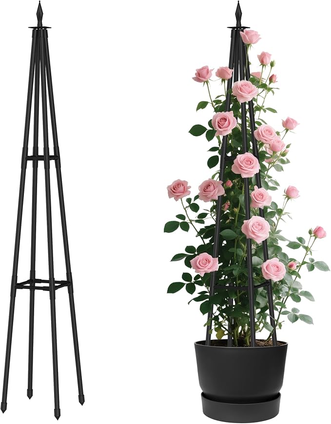 4 FT Obelisk Trellis for Climbing Plants, Garden Trellis by AlisisFores