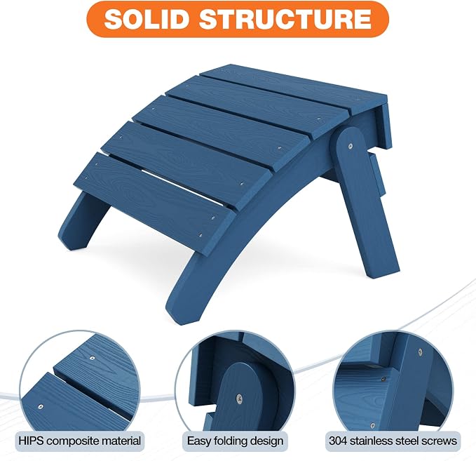YEFU Adirondack Ottoman Set of 4, Adirondack Foot Rest, Patio Foot Rest - Image 4