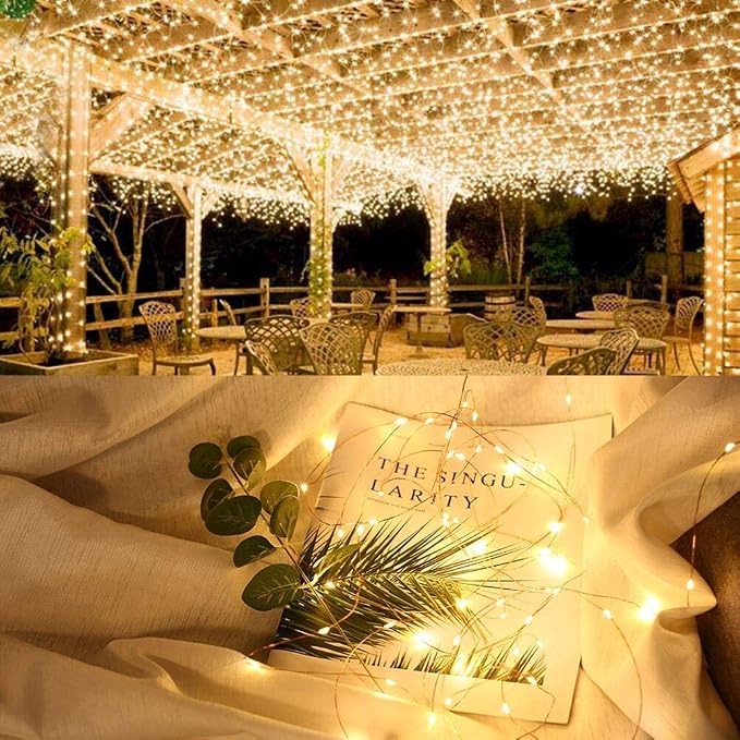 Brizled 2 Pack Solar String Lights, Total 132FT 400 LED Outdoor Solar Fairy - Image 9