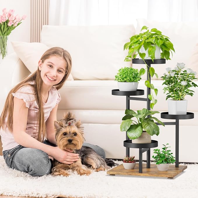iDavosic.ly 4 Tier Plant Stand Indoor, Tiered Corner Flower Holder Shelf Outdoor - Image 7