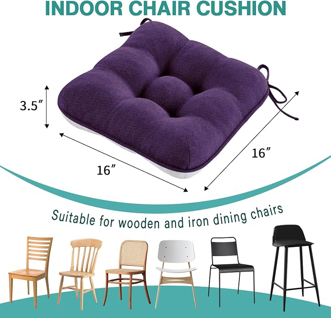 BETU Chair Cushions for Dining Chairs Set of 6, 3.5" Thick Kitchen Table Chair - Image 7