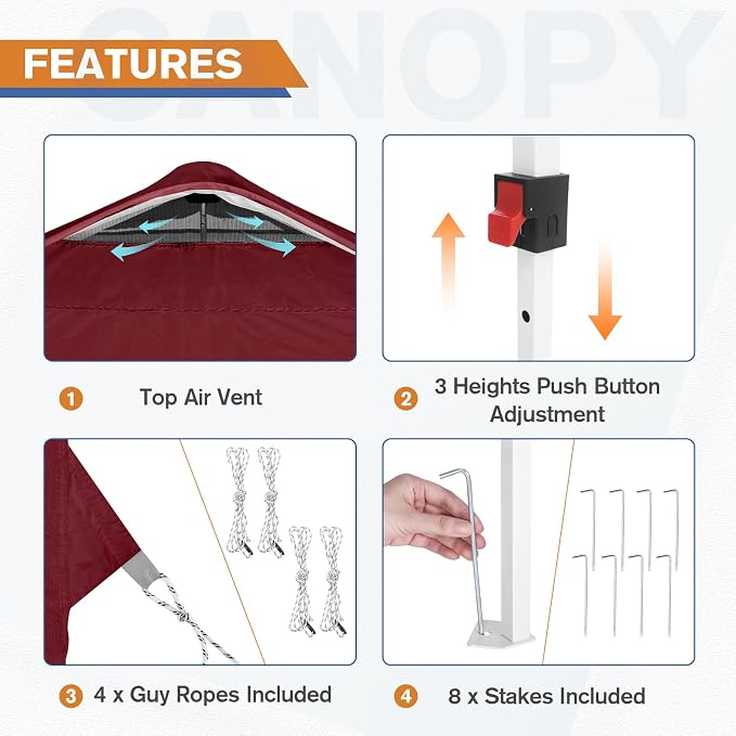 EAGLE PEAK Commercial Canopy 10x10 Pop Up Canopy Tent - Image 6