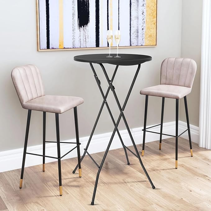 VINGLI 24" Plastic Folding Round Table Bar Height, HDPE Matrial - Image 11