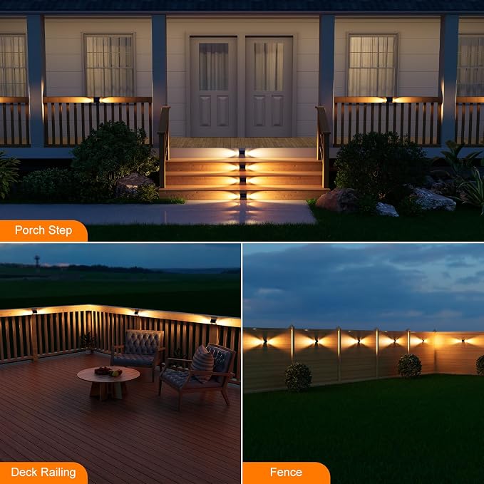 6 Pack Solar Powered Step Lights Outdoor Waterproof LED - Image 5