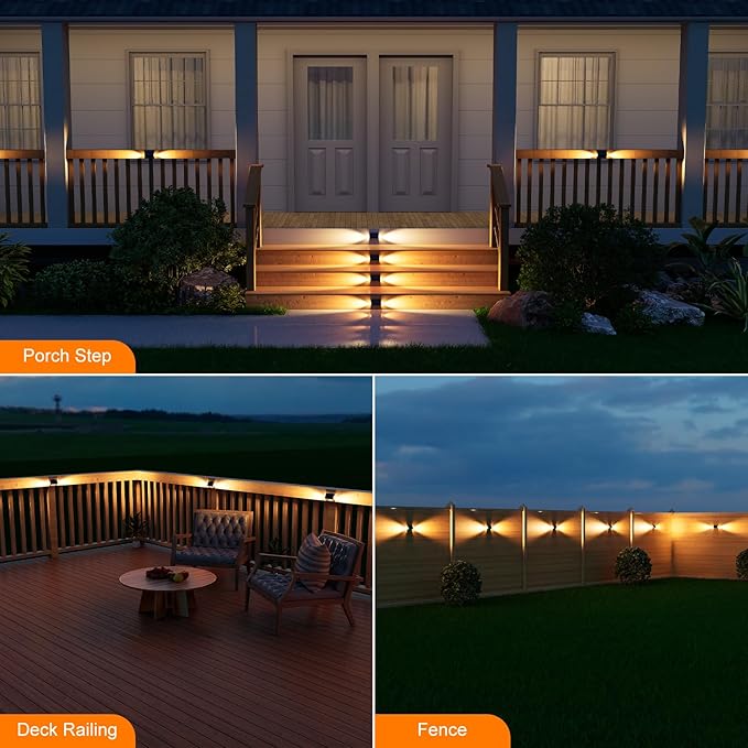 12 Pack Solar Powered Stair Lights Outdoor Waterproof Warm White Lamps - Image 5
