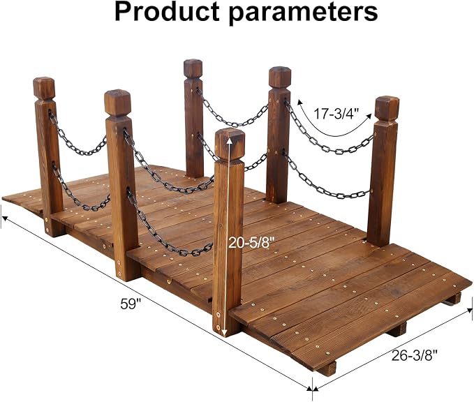 5 Ft Decorative Outdoor Bridge - Image 4