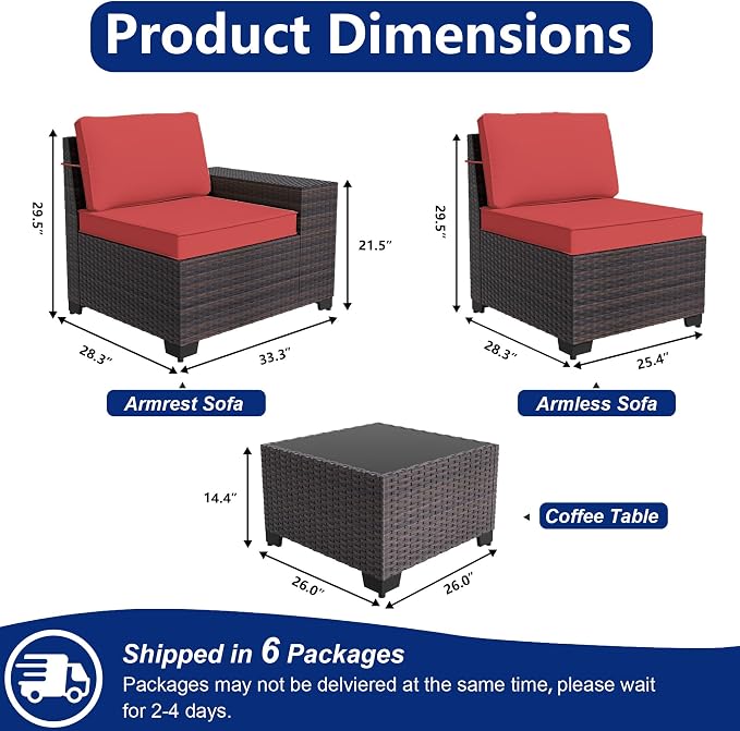 Outdoor Patio Furniture Set, 12 Pieces Outdoor Sectional Furniture High - Image 2