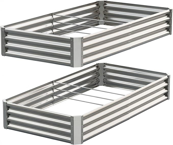 Galvanized Raised Garden Bed, Outdoor Planter Box Metal Patio Kit Planting Bed - Image 8
