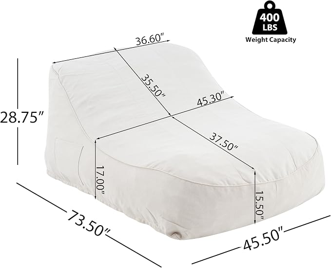 Merax Outdoor Bean Bag Lounger Chair, 73.5" Big Comfy Outdoor Bean Bag Daybed - Image 2