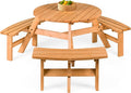 Best Choice Products 6-Person Circular Outdoor Wooden Picnic Table by BestChoiceProducts