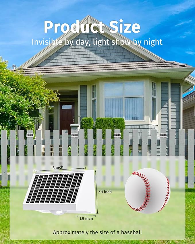 Solar Fence Lights Outdoor Waterproof High Brightness LED Spot Lens Deck Lights - Image 4