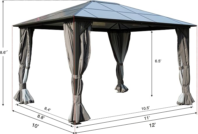 Kozyard Permanent Aluminum Hardtop Gazebo - Image 5