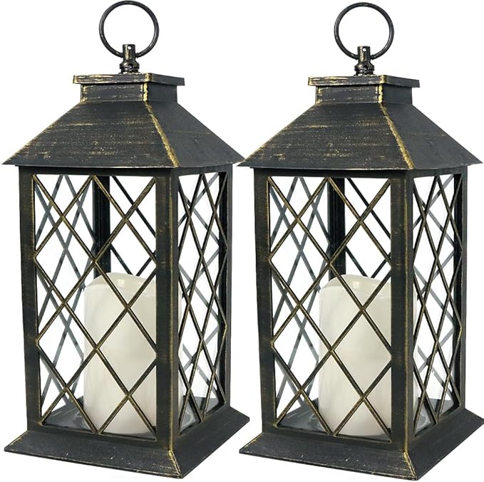Bright Zeal 2-Pack 13.5" Vintage Candle Lantern by BrightZeal