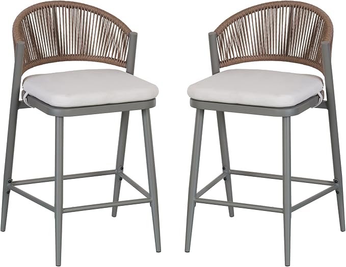 Christopher Knight Home Hearth 26.00" H Patio Barstools Set of 2, Woven Wicker - Image 5