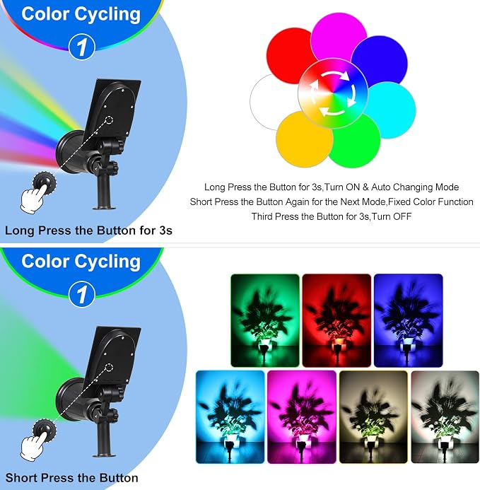T-SUN Solar Spotlights for Outsides, Christmas Solar Lights Outdoor Waterproof - Image 2