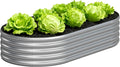4x2x1FT Galvanized Raised Garden Bed Kit, Vegetable Boxes-Oval Metal Flower Box by Yortrek
