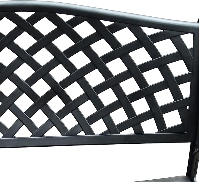 Oakland Living Outdoor Aluminum Modern Patio Bench Loveseat - Image 7
