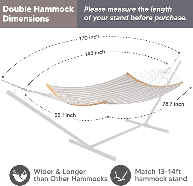 SUNCREAT Hammocks 14 FT Quick Dry Hammock Double Size - Image 3