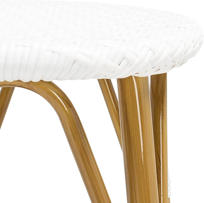 Safavieh PAT4018C Outdoor Collection Kelsey White 30-inch Bar Stool - Image 5