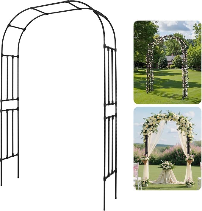 VEVOR Garden Arbor, 94.5 x 59 x 15.8 in Metal Archway, Sturdy Outdoor Trellis by VEVOR