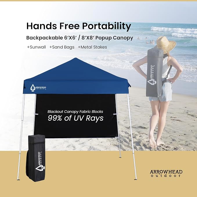 ARROWHEAD OUTDOOR 6'x6' Backpack Pop-up Canopy - Image 2